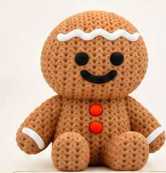 Biscoito de gengibre crochê 3D — pequeno