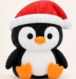 Pinguim crochê 3D — pequeno