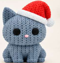 Gatinho crochê 3D — pequeno