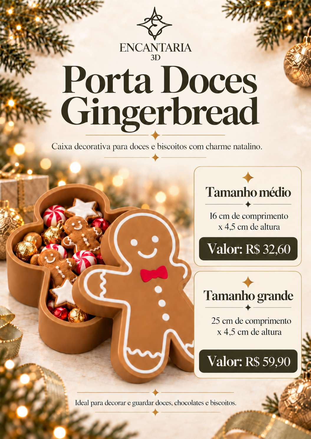 Página 11 do catálogo original Encantaria 3D: Porta-doces Gingerbread