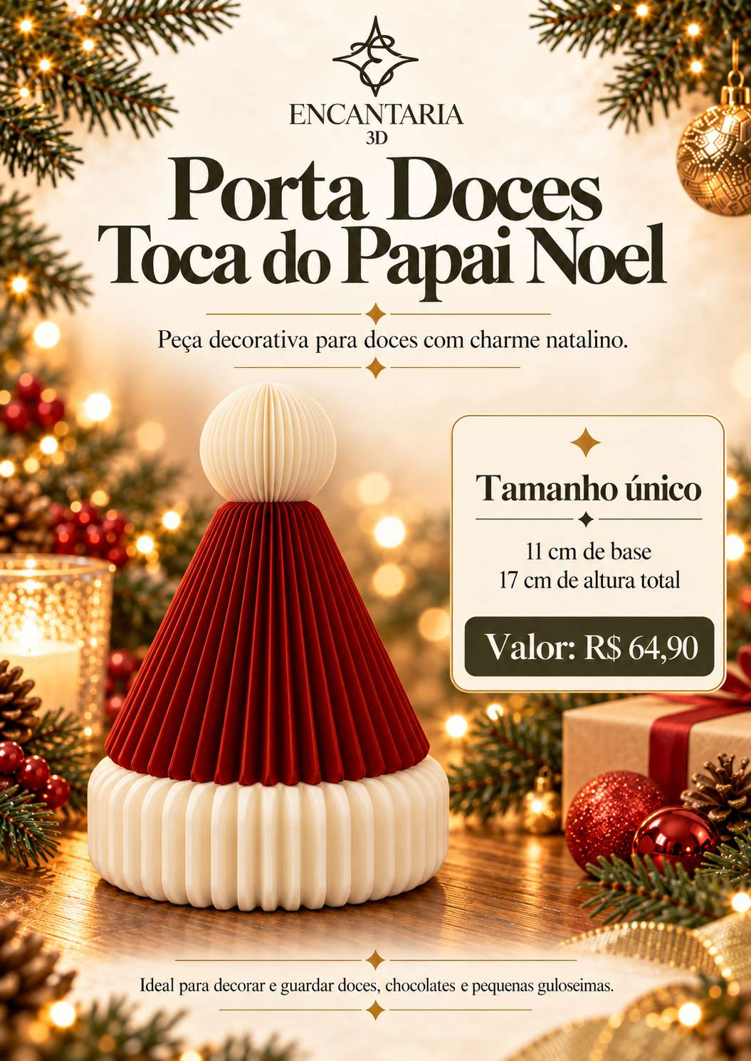 Página 12 do catálogo original Encantaria 3D: Porta-doces toca do Papai Noel
