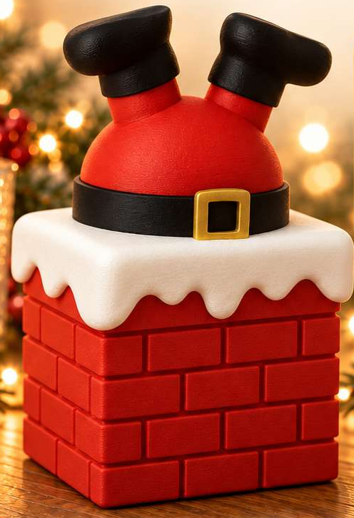 Papai Noel na chaminé — pote de armazenamento